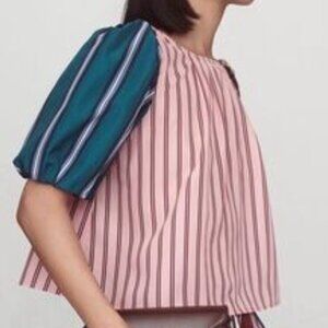 Maeve Taffeta Bow Swing Blouse